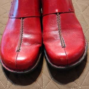 Josef Seibel Red Leather Mules